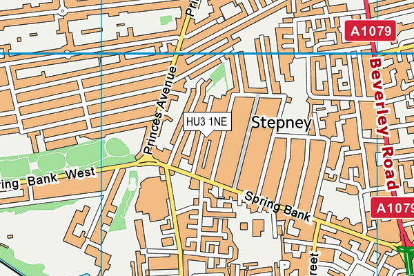 HU3 1NE map - OS VectorMap District (Ordnance Survey)