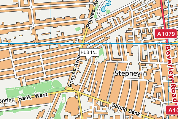 HU3 1NJ map - OS VectorMap District (Ordnance Survey)