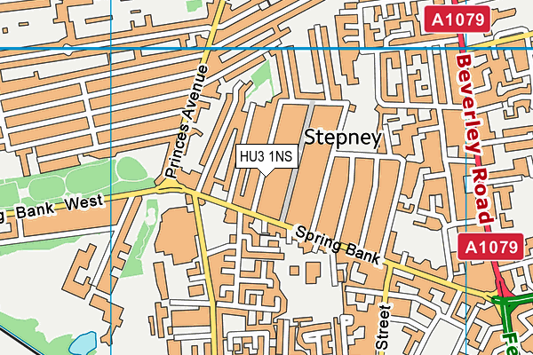 HU3 1NS map - OS VectorMap District (Ordnance Survey)
