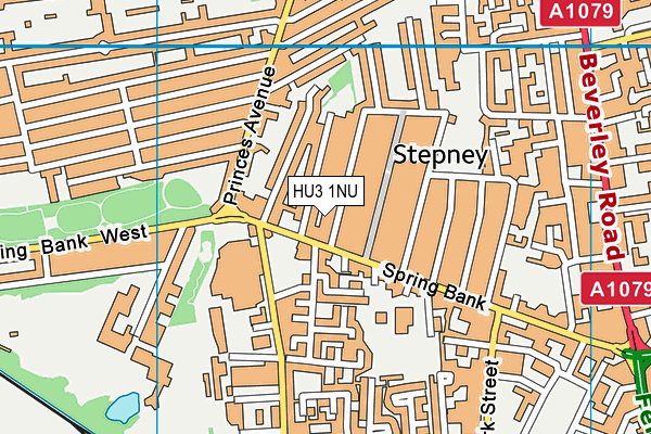 HU3 1NU map - OS VectorMap District (Ordnance Survey)