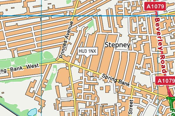 HU3 1NX map - OS VectorMap District (Ordnance Survey)