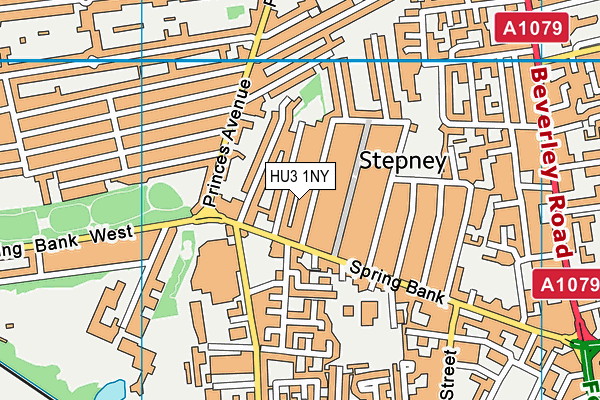 HU3 1NY map - OS VectorMap District (Ordnance Survey)
