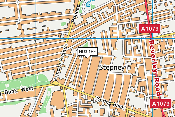 HU3 1PF map - OS VectorMap District (Ordnance Survey)