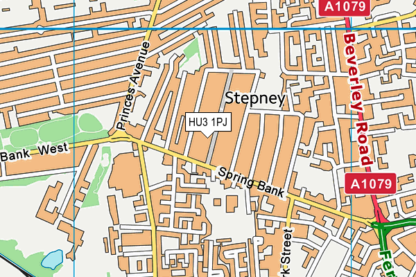 HU3 1PJ map - OS VectorMap District (Ordnance Survey)