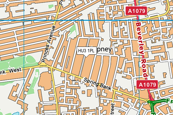 HU3 1PL map - OS VectorMap District (Ordnance Survey)