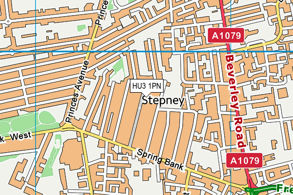 HU3 1PN map - OS VectorMap District (Ordnance Survey)