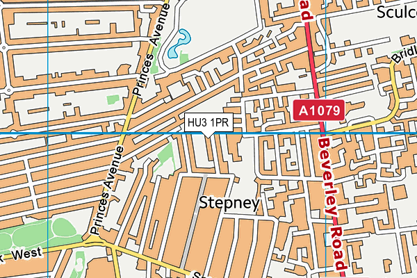 HU3 1PR map - OS VectorMap District (Ordnance Survey)