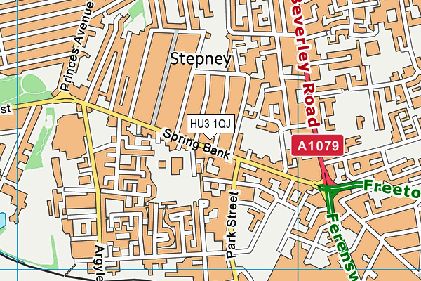 HU3 1QJ map - OS VectorMap District (Ordnance Survey)