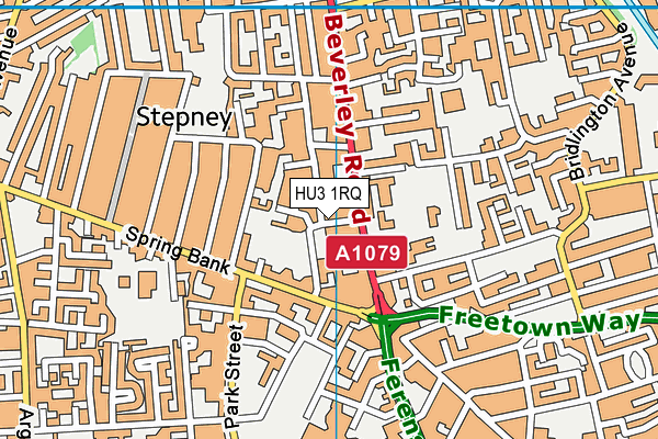 HU3 1RQ map - OS VectorMap District (Ordnance Survey)