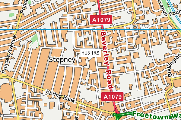 HU3 1RS map - OS VectorMap District (Ordnance Survey)