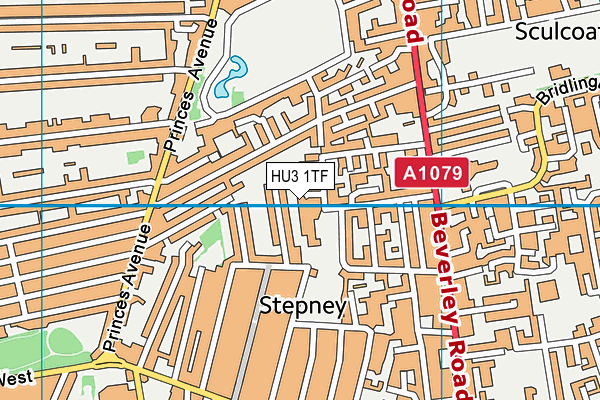 HU3 1TF map - OS VectorMap District (Ordnance Survey)