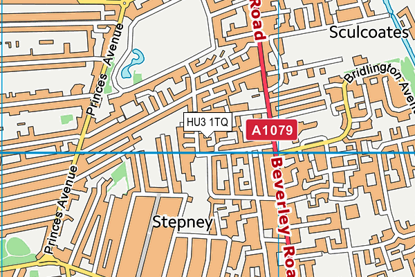 HU3 1TQ map - OS VectorMap District (Ordnance Survey)