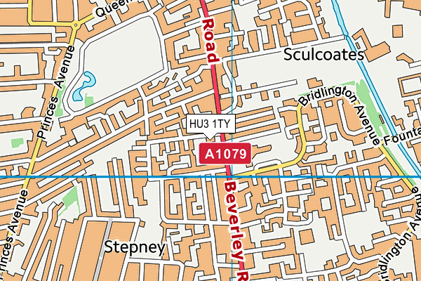 HU3 1TY map - OS VectorMap District (Ordnance Survey)