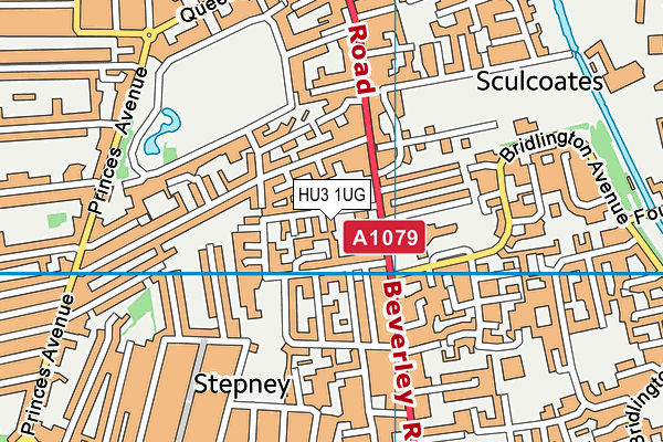 HU3 1UG map - OS VectorMap District (Ordnance Survey)