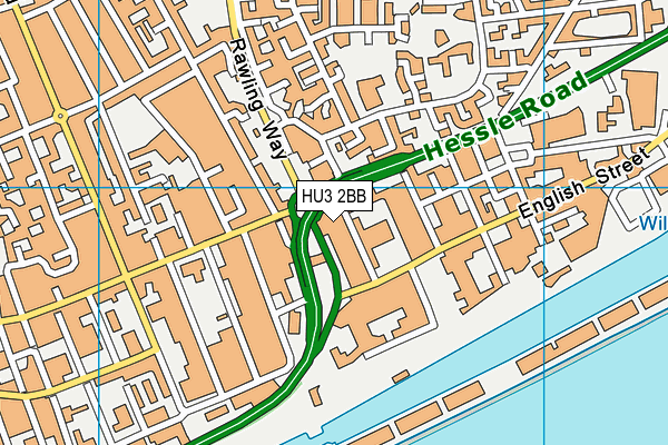 HU3 2BB map - OS VectorMap District (Ordnance Survey)