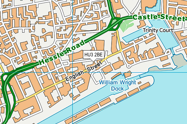 HU3 2BE map - OS VectorMap District (Ordnance Survey)