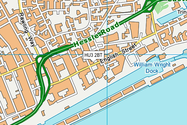 HU3 2BT map - OS VectorMap District (Ordnance Survey)