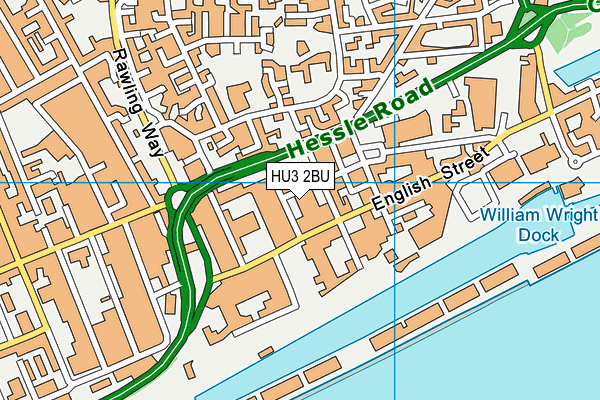 HU3 2BU map - OS VectorMap District (Ordnance Survey)