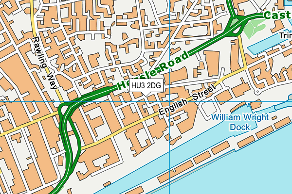 HU3 2DG map - OS VectorMap District (Ordnance Survey)