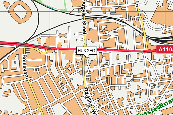 HU3 2EG map - OS VectorMap District (Ordnance Survey)