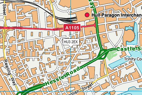 HU3 2EX map - OS VectorMap District (Ordnance Survey)