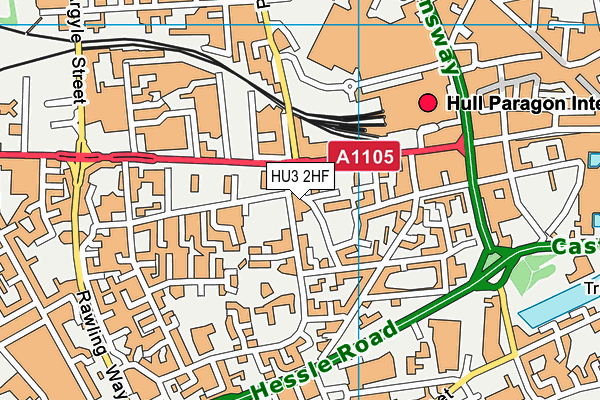 HU3 2HF map - OS VectorMap District (Ordnance Survey)