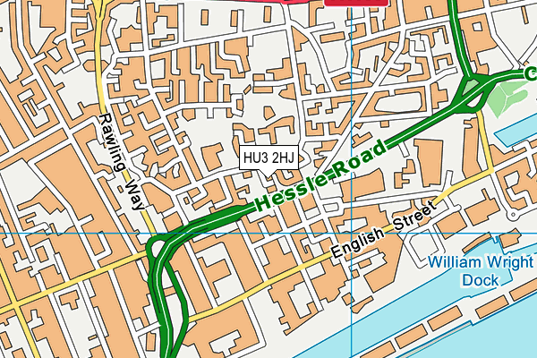 HU3 2HJ map - OS VectorMap District (Ordnance Survey)