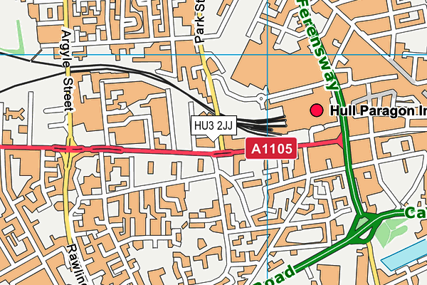 HU3 2JJ map - OS VectorMap District (Ordnance Survey)