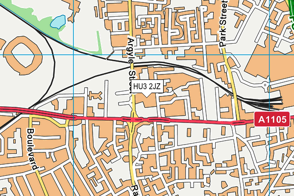 HU3 2JZ map - OS VectorMap District (Ordnance Survey)