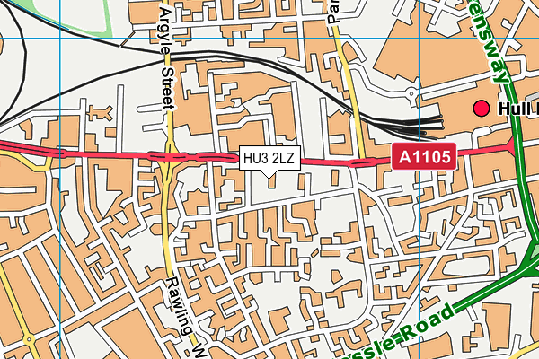 HU3 2LZ map - OS VectorMap District (Ordnance Survey)