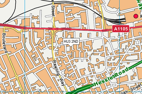 HU3 2ND map - OS VectorMap District (Ordnance Survey)
