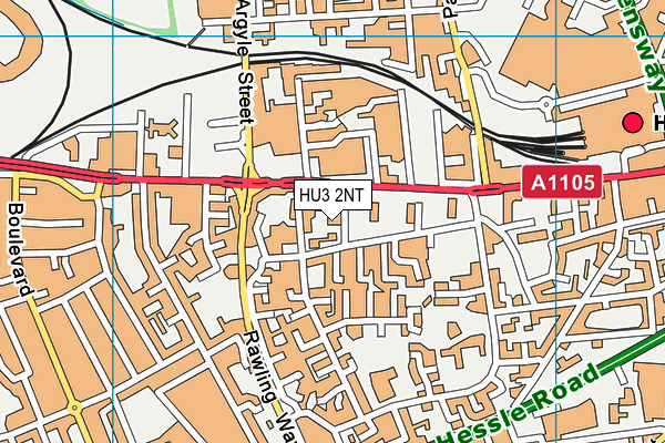 HU3 2NT map - OS VectorMap District (Ordnance Survey)