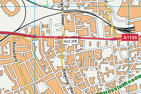 HU3 2PE map - OS VectorMap District (Ordnance Survey)