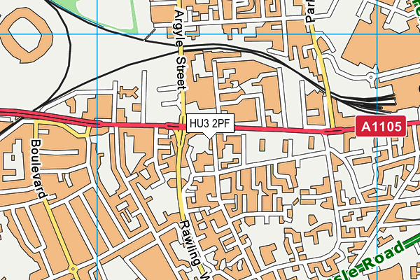 HU3 2PF map - OS VectorMap District (Ordnance Survey)