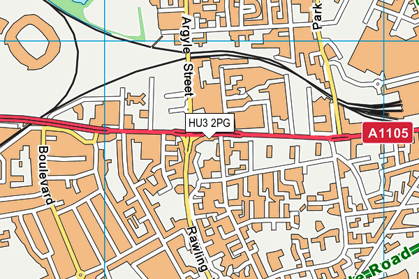 HU3 2PG map - OS VectorMap District (Ordnance Survey)