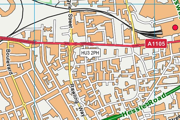 HU3 2PH map - OS VectorMap District (Ordnance Survey)