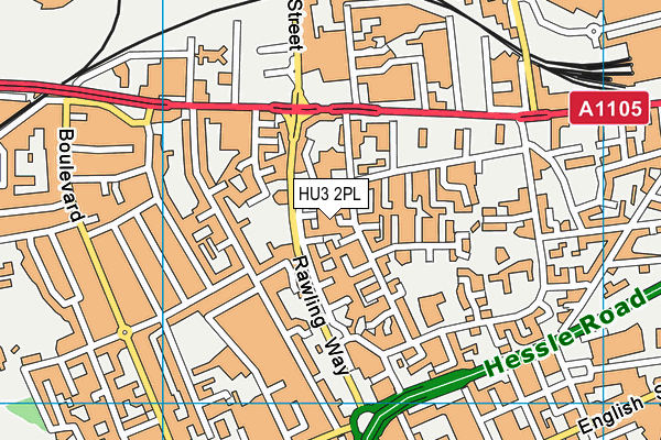 HU3 2PL map - OS VectorMap District (Ordnance Survey)