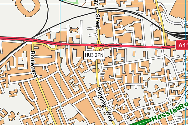 HU3 2PN map - OS VectorMap District (Ordnance Survey)