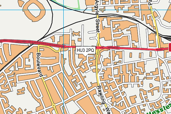 HU3 2PQ map - OS VectorMap District (Ordnance Survey)