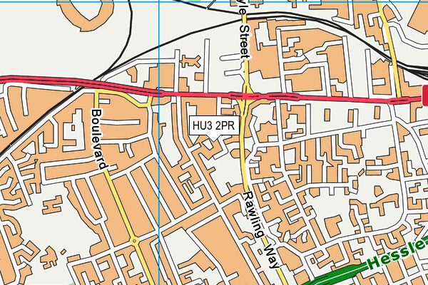 HU3 2PR map - OS VectorMap District (Ordnance Survey)