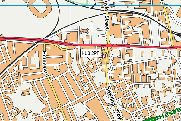 HU3 2PT map - OS VectorMap District (Ordnance Survey)