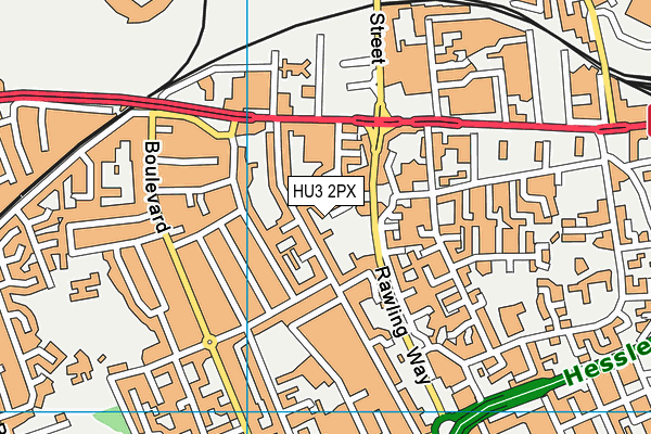 HU3 2PX map - OS VectorMap District (Ordnance Survey)