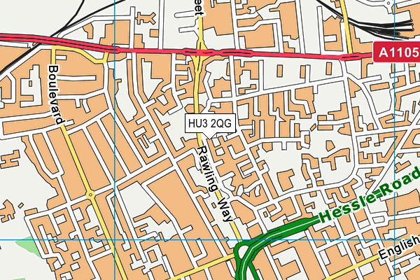 HU3 2QG map - OS VectorMap District (Ordnance Survey)