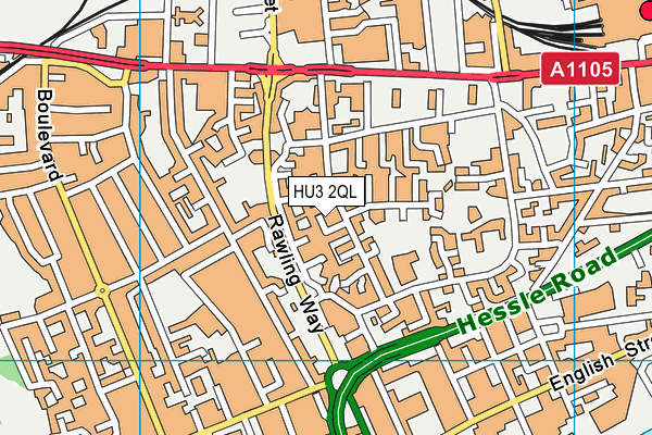 HU3 2QL map - OS VectorMap District (Ordnance Survey)