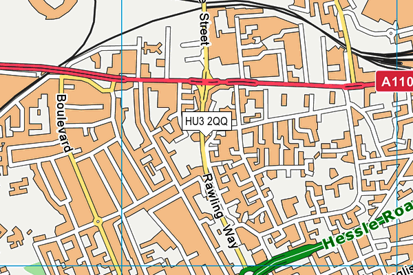 HU3 2QQ map - OS VectorMap District (Ordnance Survey)
