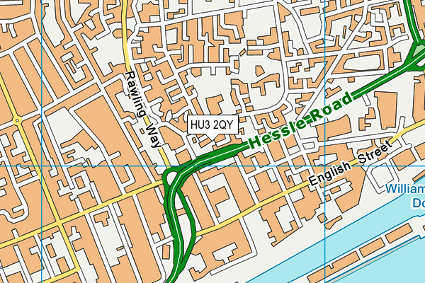 HU3 2QY map - OS VectorMap District (Ordnance Survey)