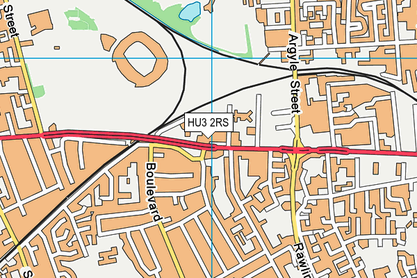 HU3 2RS map - OS VectorMap District (Ordnance Survey)