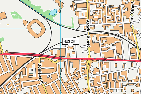 HU3 2RT map - OS VectorMap District (Ordnance Survey)