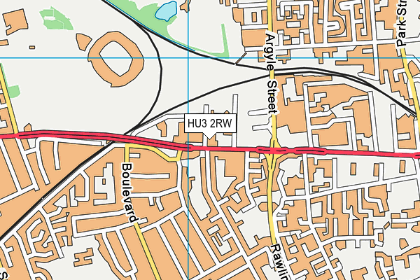 HU3 2RW map - OS VectorMap District (Ordnance Survey)