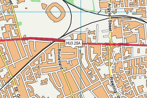 HU3 2SA map - OS VectorMap District (Ordnance Survey)